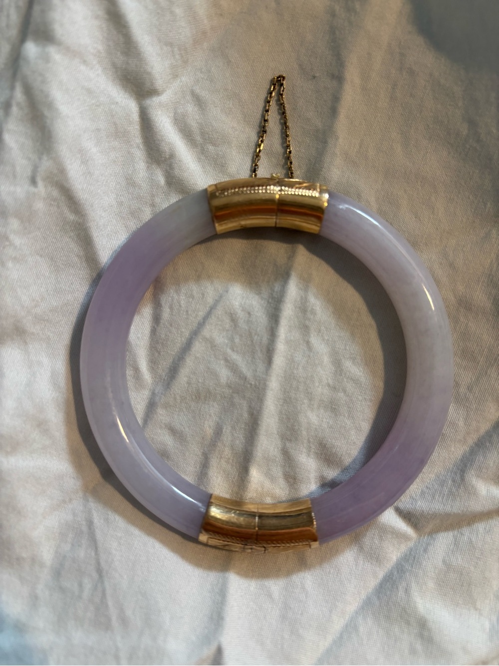 14k lavender jade bangle
